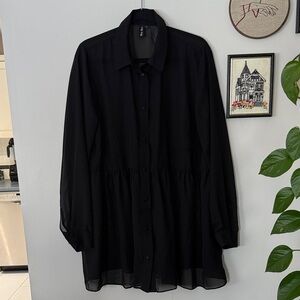 Mary Wyatt Sheer Black Blouse